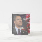 バラック・オバマはマグを曇らしました フロストグラスマグカップ (正面左)