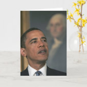 バラック・オバマは指名するために彼の意思を発表します カード (黄色い花)