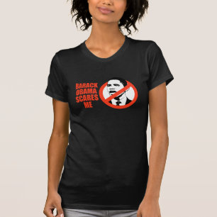バラック・オバマは私の/ANTI-OBAMA Tシャツをおびえさせます Tシャツ
