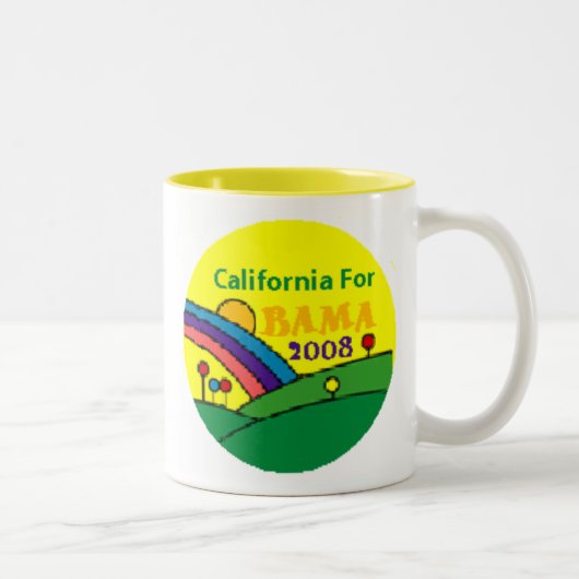 バラック・オバマカリフォルニアの虹 ツートーンマグカップ (右)