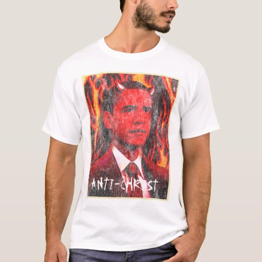 バラック・オバマキリスト反対者 Tシャツ (正面)
