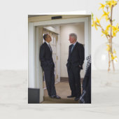 バラック・オバマ及びBill Clinton大統領 カード (黄色い花)