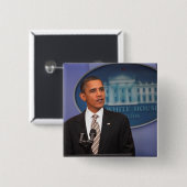 バラック・オバマ大統領は発表をします 缶バッジ (正面&裏面)