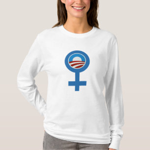 バラック・オバマ女性またはオバマの記号のためのサポート Tシャツ
