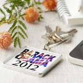 バラック・オバマ2012のプロフィールの切り出しKeychain キーホルダー (側面)