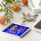 バラック・オバマ2012のプロフィールの切り出しKeychain キーホルダー (側面)