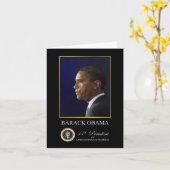 バラック・オバマ-ペーパー挨拶状大統領 カード (黄色い花)
