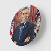 バラック・オバマ ラウンド壁時計 (傾斜)
