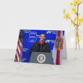 バラック・オバマ-卒業カードM カード (黄色い花)