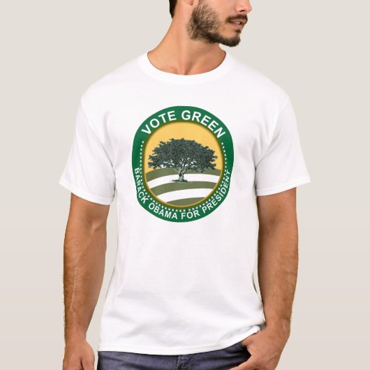 バラック・オバマ-投票緑 Tシャツ (正面)