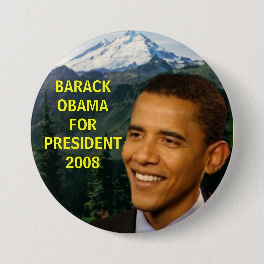 バラック・オバマ.button 1jpg、BARACKOBAMAFORPRESIDE… 缶バッジ (正面)
