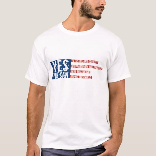 バラック・オバマ: YES私達はできます Tシャツ (正面)