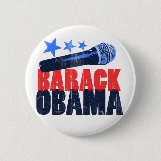 バラック・オバマMic 缶バッジ (正面)