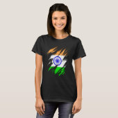 バラットガナラヤインディアン国旗インド Tシャツ (正面フル)