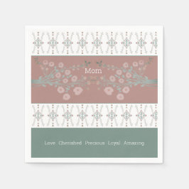 バラティール（緑がかった色）及びピンク スタンダードカクテルナプキン