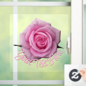 バラデカールパーソナライズされたピンクローズウインドウシッキング ウィンドウサイン (ホーム)