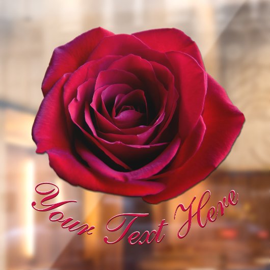 バラデカールパーソナライズされたレッドローズウィンドウにしがみつく ウィンドウサイン (シート2)