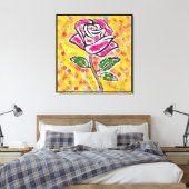 バラデザインの雪の混色ファンシー キャンバスプリント (インサイチュ (寝室))