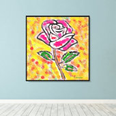 バラデザインの雪の混色ファンシー キャンバスプリント (インサイチュ (ウッドフロア))