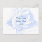 バラデザインブルーの色の結婚式の日付を保存 案内ポストカード (正面)
