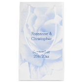 バラデザインブルーカラー結婚ズ スモールペーパーバッグ (正面)