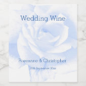 バラデザインブルーカラー結婚ズ ワインラベル (シングルラベル)