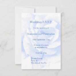 バラデザインブルーカラー結婚ズ 出欠カード