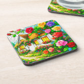 バラデザイン コースター (左側)