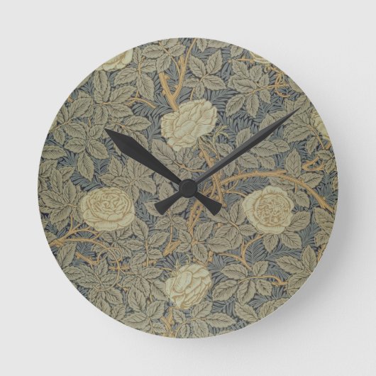 'バラ'デザイン ラウンド壁時計 (正面)