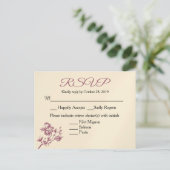 バラデライト！ピンクバーガンディRSVP応答ポストカード インビテーションポストカード (スタンド正面)