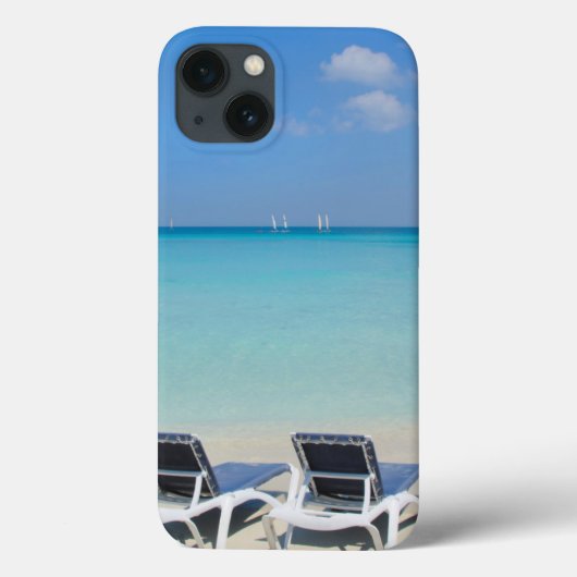 バラデロ、キューバ。砂とビーチ椅子 Case-Mate iPhoneケース (裏面)