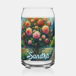 バラトピアリーバンゴッホスタイルバラフローラピンク ガラス缶