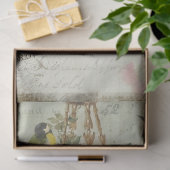 バラトレーナントピンクローズ&バードデクページ 薄葉紙 (ギフト)