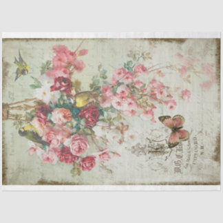 バラトレーナントピンクローズ&バードデクページ 薄葉紙