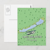 バラトンハンガリーの地図 ポストカード (正面/裏面)