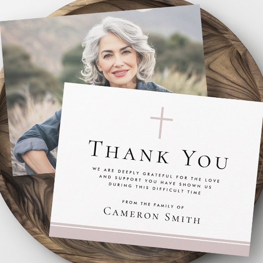 バラトープ十字葬儀悔やみや弔慰写真 サンキューカード