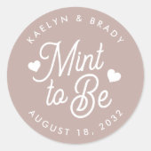 バラトープ |ミントto Beパーソナライズされた結婚式の引き出物 ラウンドシール (正面)