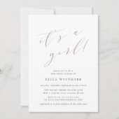 バラトープ | "女の子"書道の赤ちゃんシャワー 招待状 (正面)