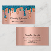 バラドリップス爪、 ネイルワックスメイクアップ体化粧品ティール（緑がかった色） 名刺 (正面/裏面)