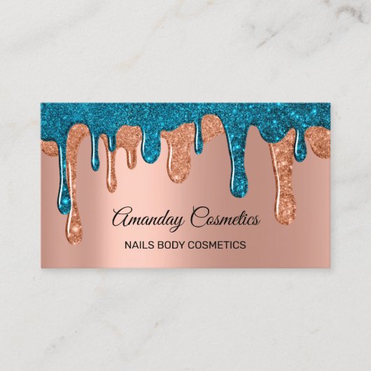 バラドリップス爪、 ネイルワックスメイクアップ体化粧品ティール（緑がかった色） 名刺 (正面)
