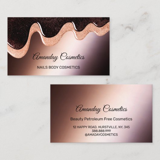 バラドリップ爪、 ネイルスタイリストワックスメイク体チョコレート 名刺 (正面/裏面)