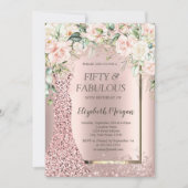 バラドレスバラ金ゴールドグリッター紙吹雪50th 招待状 (正面)