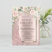 バラドレスバラ金ゴールドグリッター紙吹雪50th 招待状 (スタンド正面)