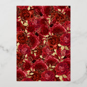 バラドレスマスカレードパーティーレッド金ゴールドキンセアニェラ 箔招待状 (裏面)