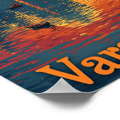 バラナシインディアヴィンテージアートトラベルイラストレーション ポスター (角)