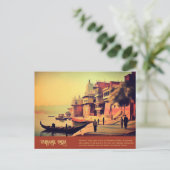 バラナシヴィンテージ絵画インド ポストカード (スタンド正面)