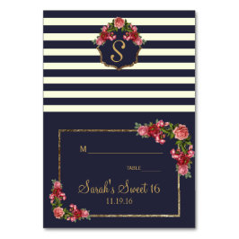 バラネイビストライプー金ゴールド座席表 テーブルナンバー