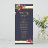 バラネイビストライプー金ゴールド結婚式 プログラム (スタンド正面)