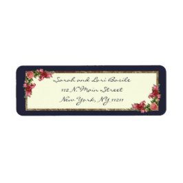 バラネイビーブルーと金ゴールドスウィート16招待状 ラベル