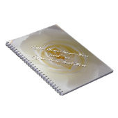 バラノートをパーソナライズするロマンチックな白いバラの本 ノートブック (右側)